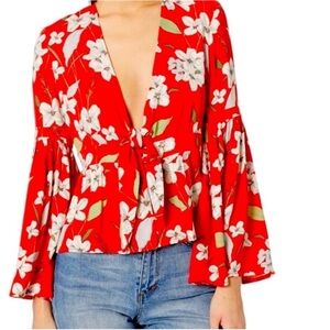 NWT Jack by BB Dakota Floral Bell Sleeve Top